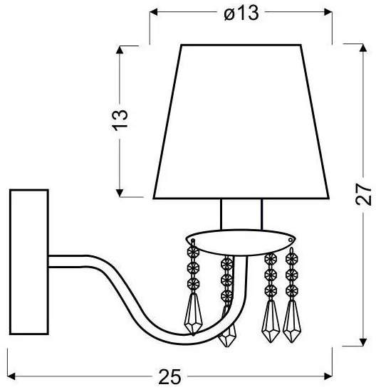 Candellux RUTI Nástenné svietidlo 1X40W E14 Beige 21-58706