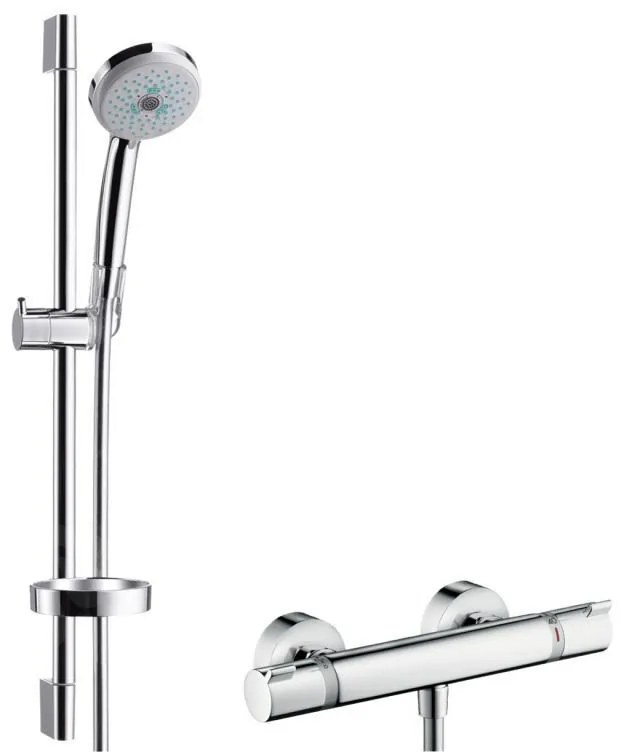 Hansgrohe Croma 100, sprchový set s termostatom, 3 prúdy, tyč 650 mm, chrómová, HAN-27086000