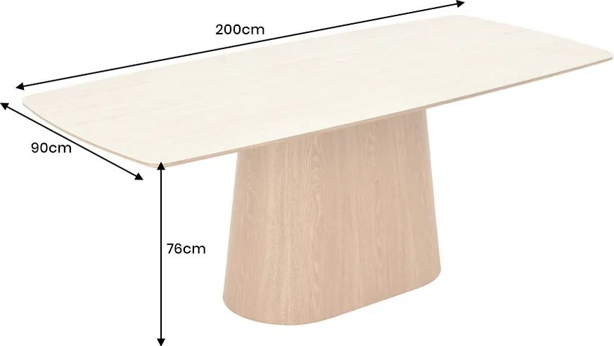 Dizajnový keramický jedálenský stôl Parthenia 200 cm travertín / dub