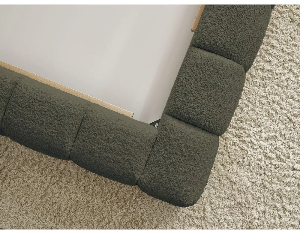 Zelená čalúnená dvojlôžková posteľ s úložným priestorom s roštom 160x200 cm Mont Blanc – Bobochic Paris