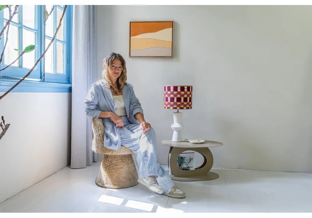 Béžový kovový konferenčný stolík 55x66 cm Tonda – Spinder Design