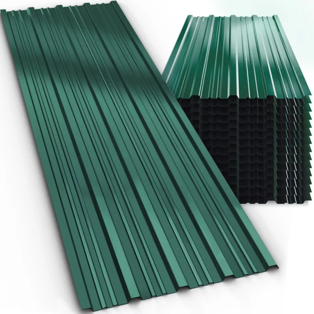 Trapézový plech ARON, súprava 14 ks, 110×46cm, zelená Jurhan