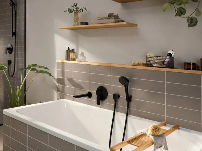Hansgrohe Rebris E, vaňová batéria pod omietku pre iBox universal, čierna matná, HAN-72468670