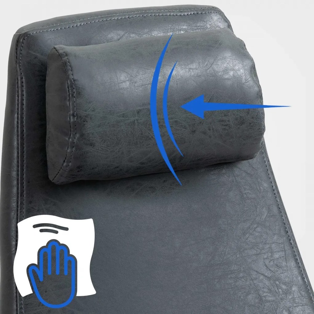 Kancelárska stolička Pocatello v industriálnom štýle - koženka - Čierna antik