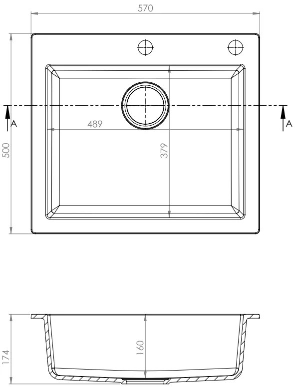 ALVEUS CZ CORTINA 160 - 55-béžová (570x500mm)+sifon pop-up