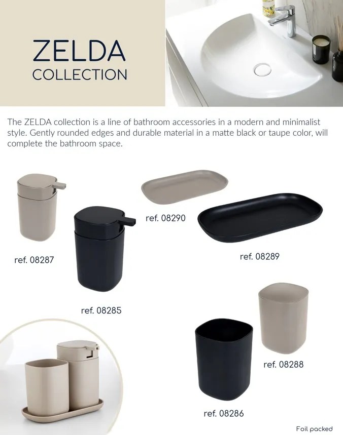 Erga Zelda, pohár na zubné kefky na postavenie, béžová matná, ERG-08288