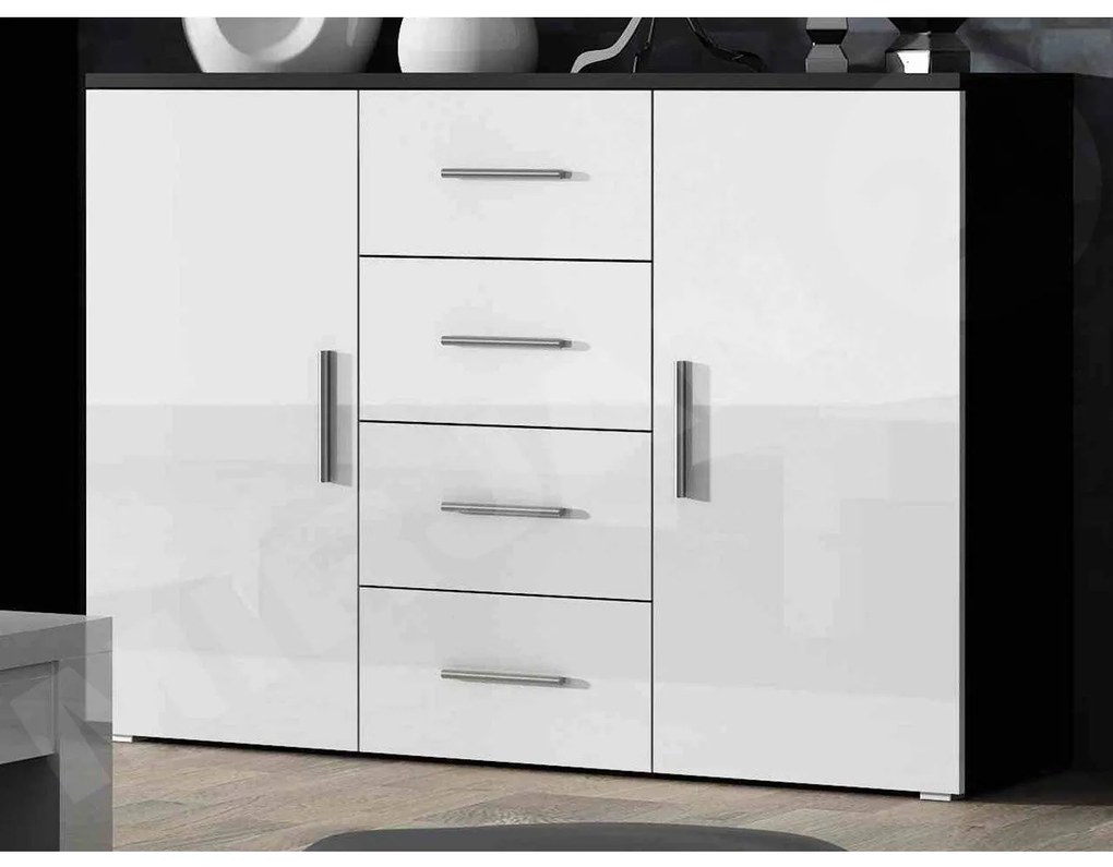 Komoda Cami, Farby: biela / biely lesk