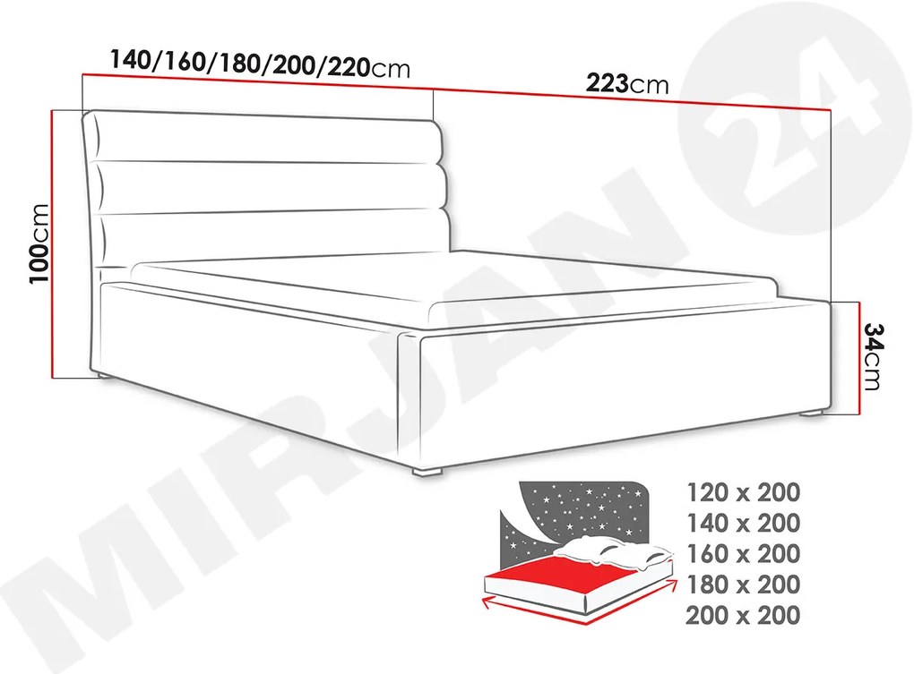Manželská posteľ 140cm Exotic (sivá). Vlastná spoľahlivá doprava až k Vám domov. 1122144
