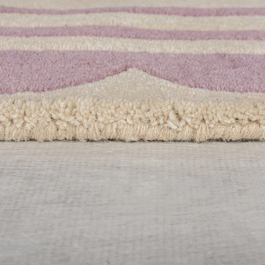 Flair Rugs koberce Ručne všívaný behúň Lois Scallop Purple - 80x230 cm