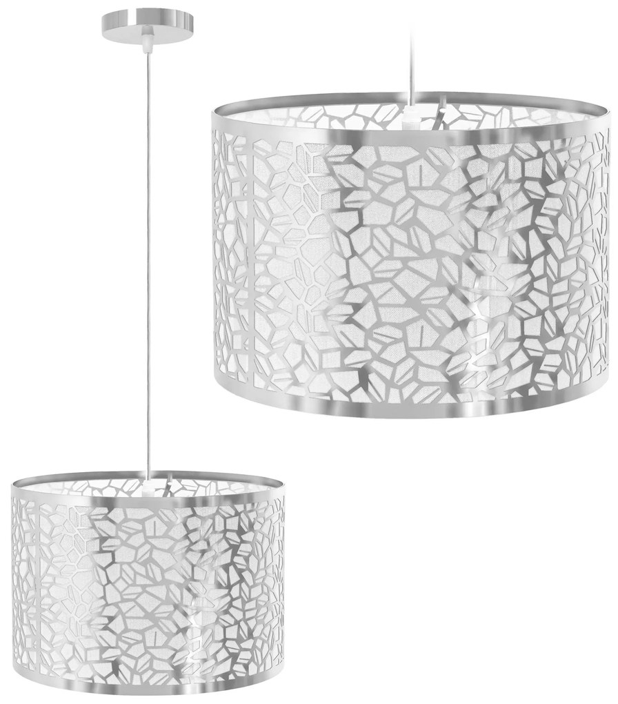 Toolight Toolight, kovové závesné svietidlo 1xE27 APP1015-1CP, chrómová, OSW-04542