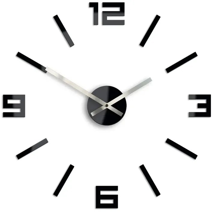 Nástěnné samolepící hodiny Arabic 50 cm černé/stříbrné