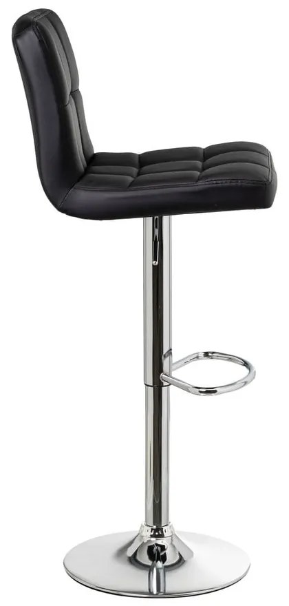 Čierne barové stoličky s nastaviteľnou výškou z imitácie kože v súprave 2 ks (výška sedadla 93 cm) – Casa Selección