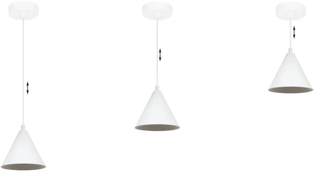 Závesné svietidlo Soho, 1x biele kovové tienidlo, (fi 14cm)