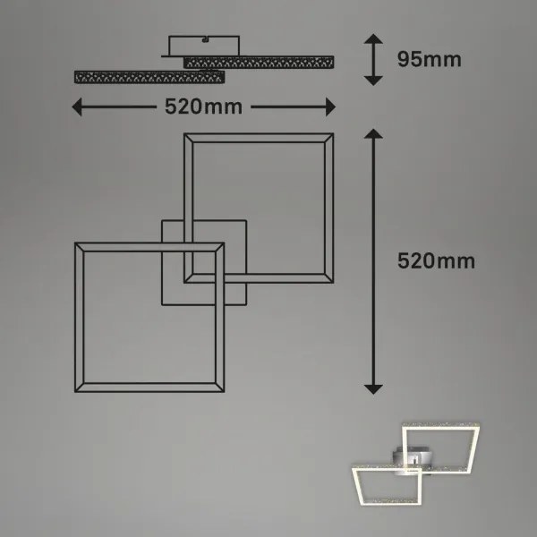 Briloner 3751-019 - LED Stmievateľné stropné svietidlo FRAME LED/20W/230V chróm