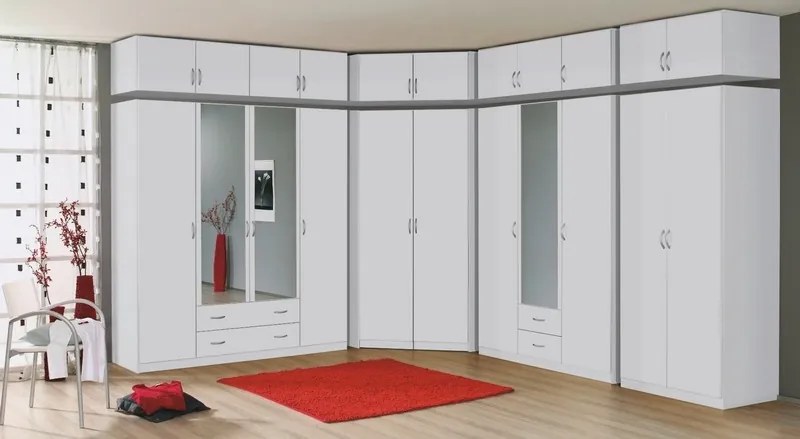 Šatníková skriňa Case, 136 cm, biela