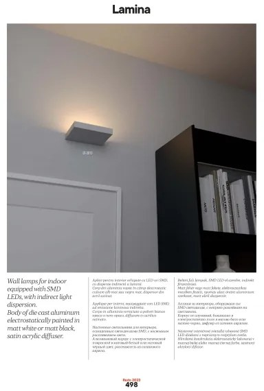 Redo 01-3016 - LED Nástenné svietidlo LAMINA 2xLED/15W/230V CRI 90 čierne