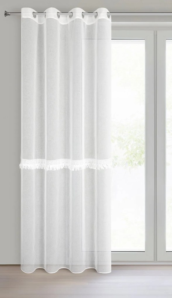 ZÁCLONA NA KRÚŽKOCH ROXANA 140X250 CM BIELA