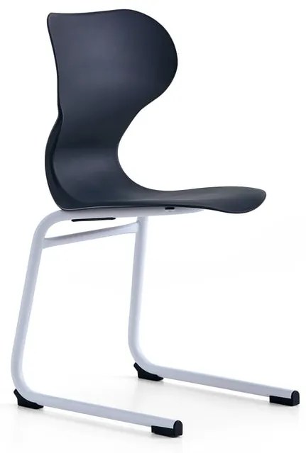 Stolička BRIAN, kĺzavá podnož, biela/čierna