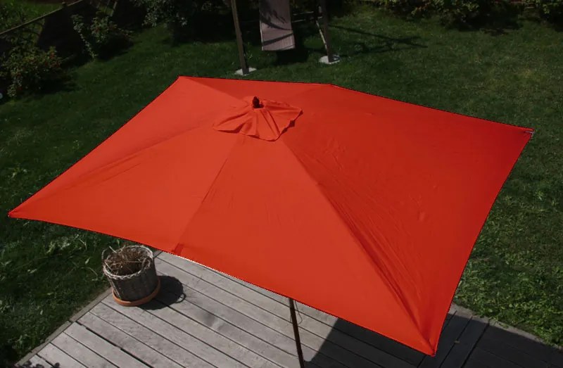 Slnečník Florida 2x3m - polyester/drevo - terakota