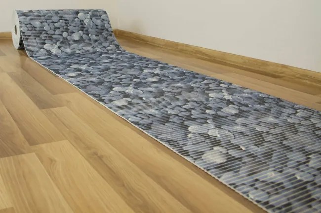 Kúpeľňová penová rohož Softy-tex Kamienky modrá