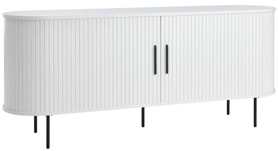 Biela komoda s posuvnými dverami 180x76x45 cm Nola – Unique Furniture