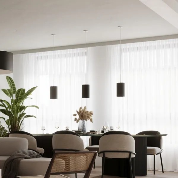 Sollux SL.0742 - Luster na lanku OTTO 1xE27/60W/230V pr. 15 cm čierna