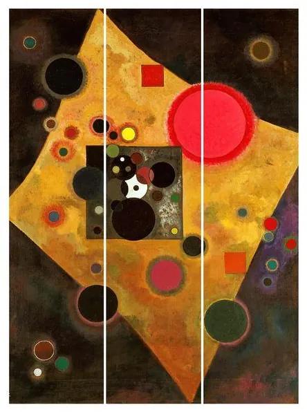 MANUFACTURER -  Súprava posuvnej záclony - Wassily Kandinsky - Akcent v ružovej -3 panely