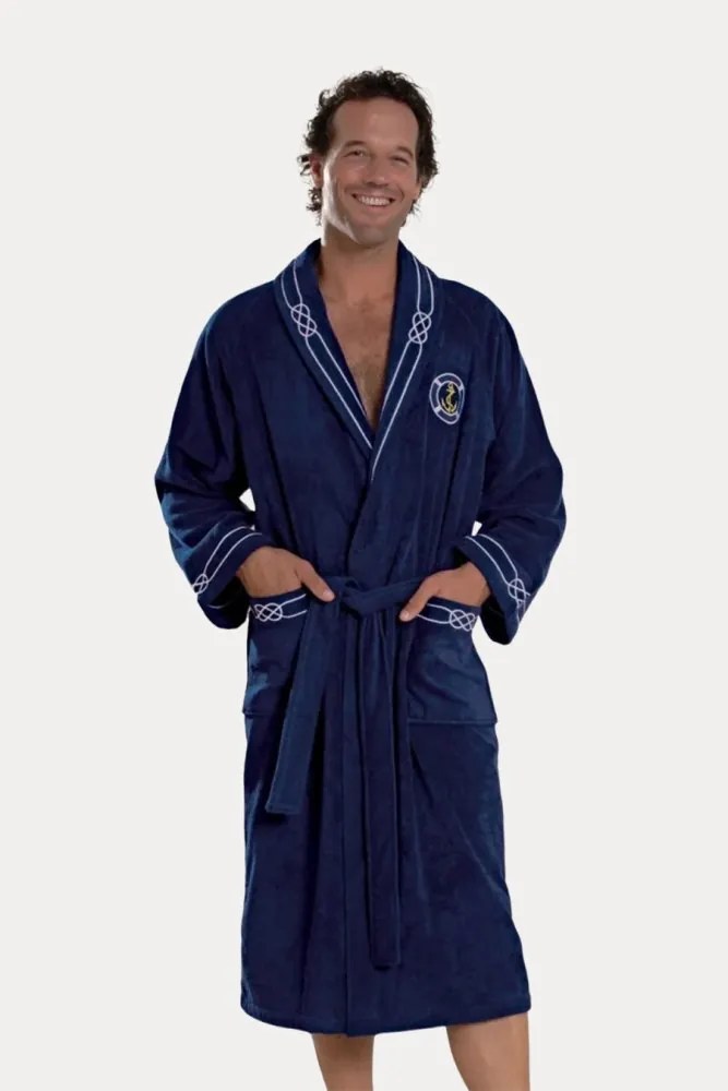 Soft Cotton Luxusný pánsky župan + uterák + papuče MARINE MAN v darčekovom balení