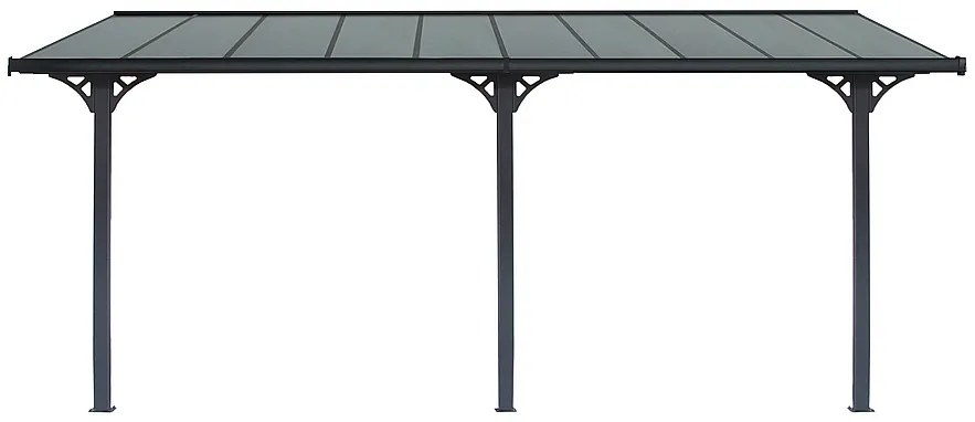 Pergola 618 x 305 cm (čierná+transparentní polykarbonát)