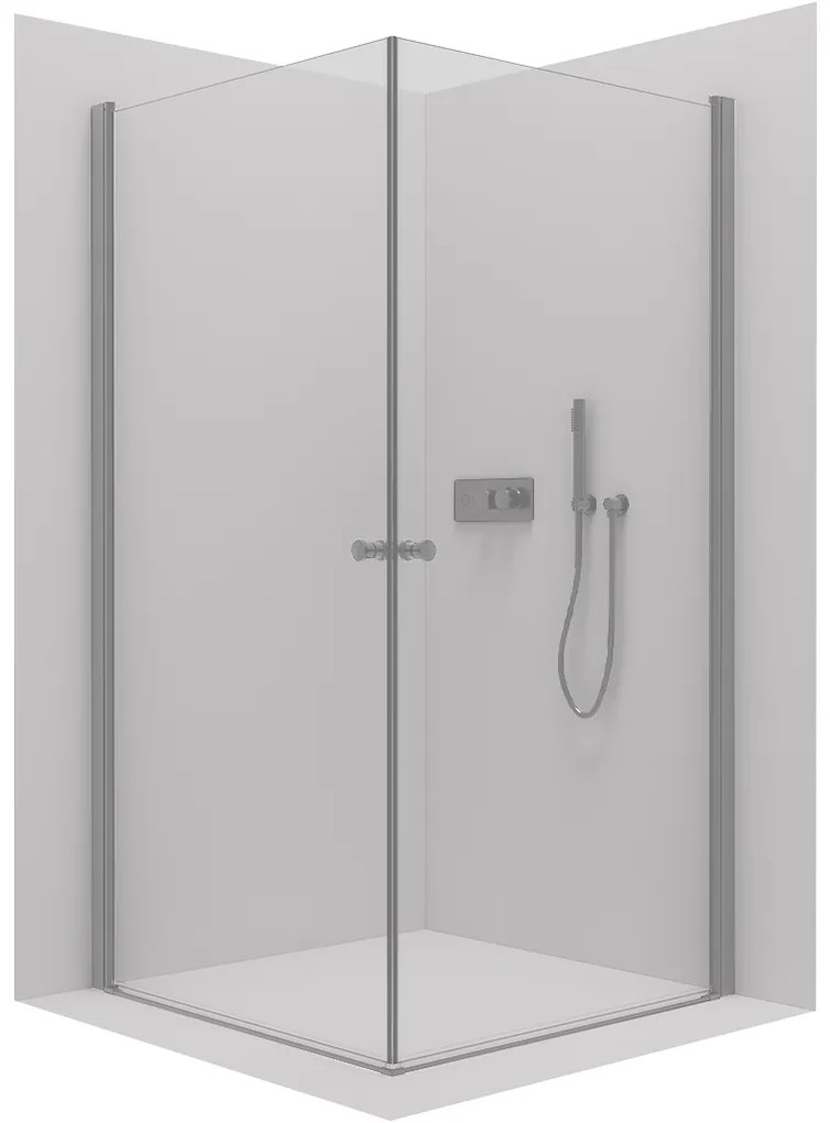 CERANO - Sprchovací kút Antelo Duo L/P - chróm, transparentné sklo - 100x90 cm - krídlový, CER-CER-480412
