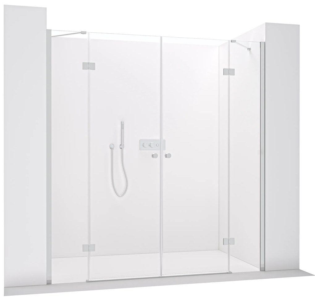 CERANO - Sprchové 2-krídlové dvere Marino Ľ/P - 6 mm - chróm, transparentné sklo - 120x120 cm, CER-CER-8050BD7549