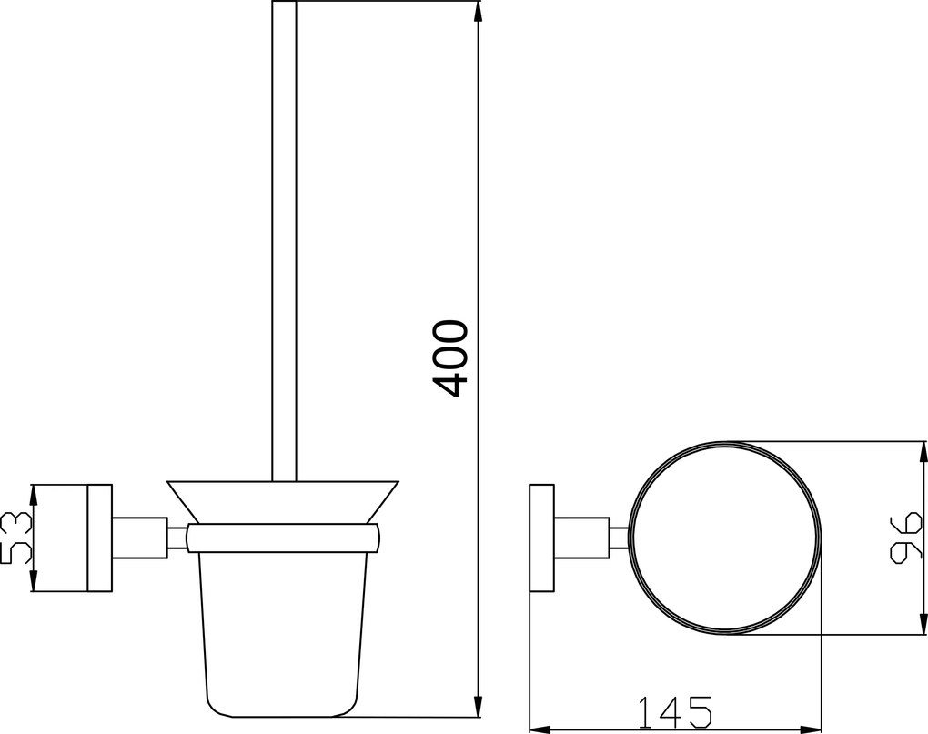 Slezák - RAV WC kefa, sklenená miska COLORADO - COA0500MGL, Metal Grey lesk
