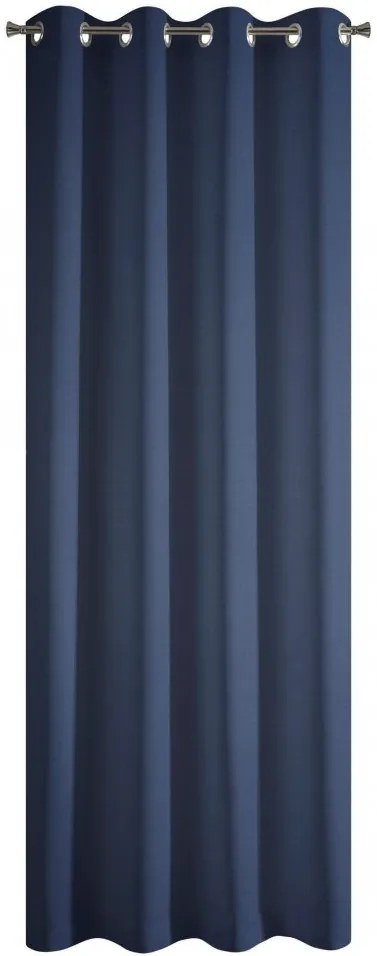 Ozdobný jednofarebný záves modrej farby 140 x 250 cm