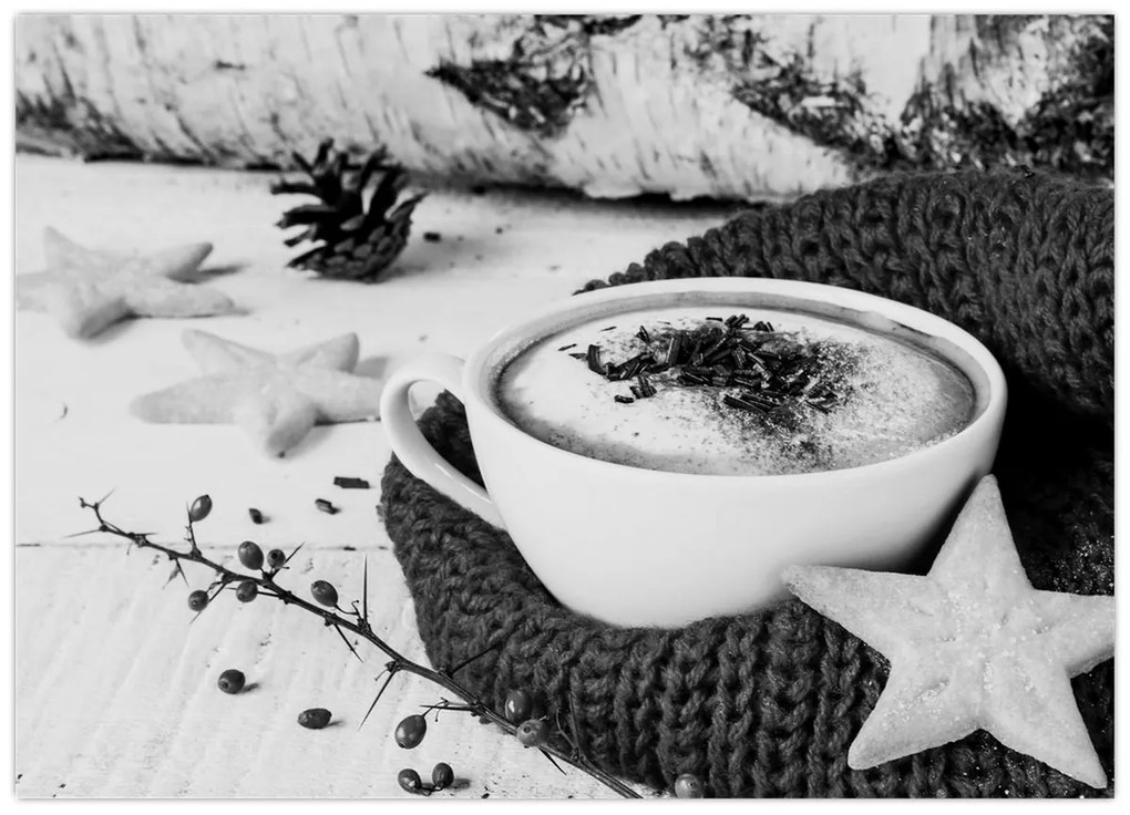 Obraz - Zimné cappuccino (70x50 cm)
