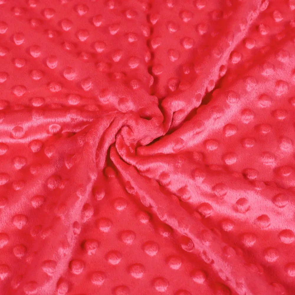 Biante Detské posteľné obliečky do postieľky Minky 3D bodky MKP-019 Jahodové červené Do postieľky 100x135 a 40x60 cm