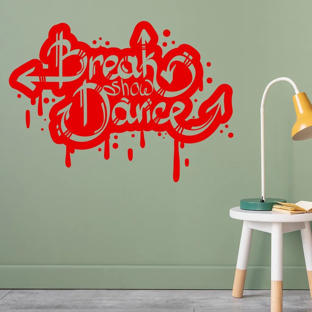 Veselá Stena Samolepka Break Dance Farba: čierna, Veľkosť: 40 x 29 cm