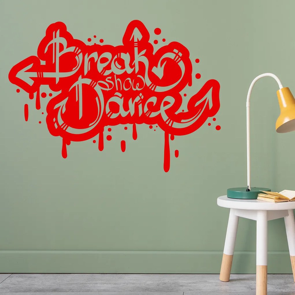 Veselá Stena Samolepka na stenu na stenu Break Dance Farba: čierna
