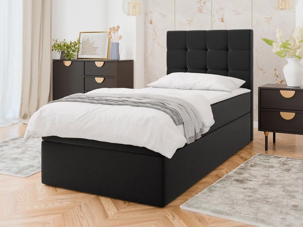 Kontinentálna jednolôžková posteľ Cinema Single, Dostupné poťahy: ekokoža Soft 011, Rozmer postele: 100x200