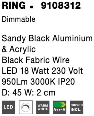 LED nástenné svietidlo Ring 18W 79 zlaté