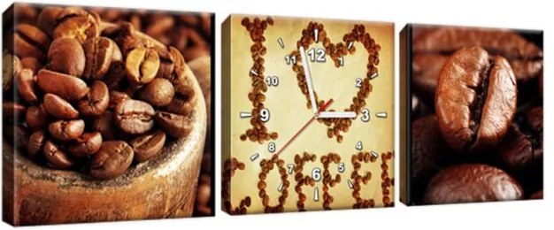 Obraz s hodinami I love Coffee 90x30cm ZP2415A_3A