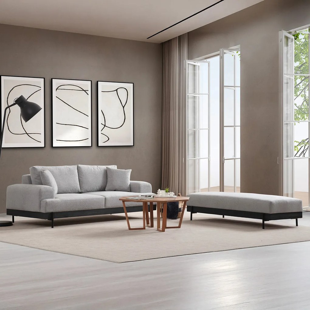 Stolička Eti Black Pouffe Grey