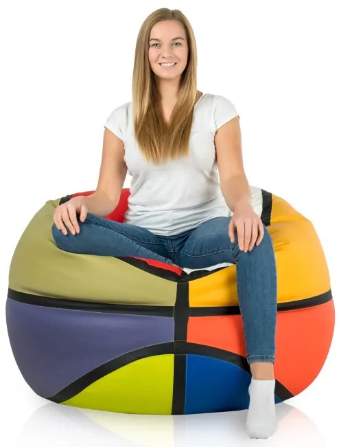 Sedací vak Basketbal ekokoža, viacfarebný