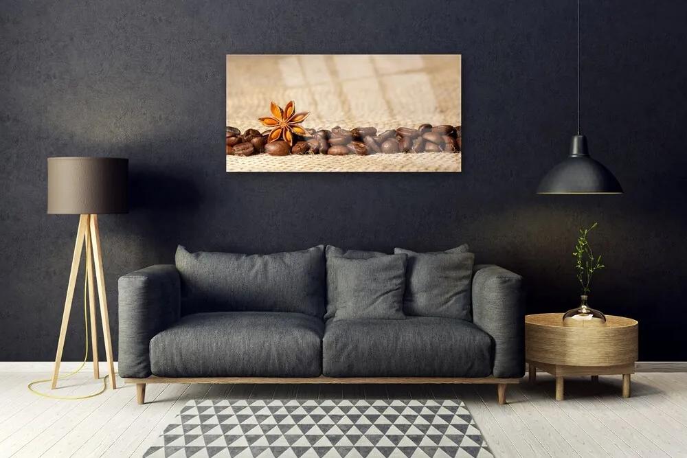 Skleneny obraz Káva zrnká kuchyňa 125x50 cm