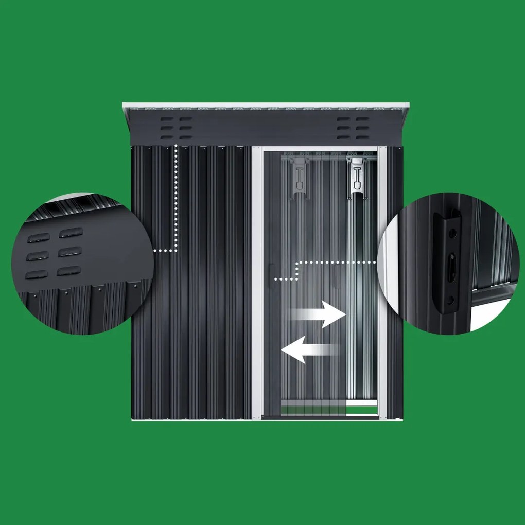 Záhradný domček na náradie M, 162x86x181cm, antracitová Jurhan