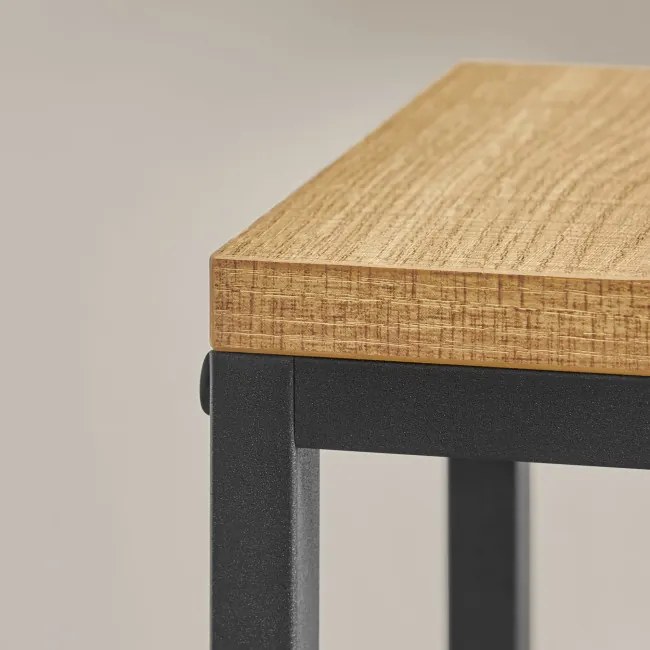 Stojan na kvety so štyrmi policami - dub / čierne nohy