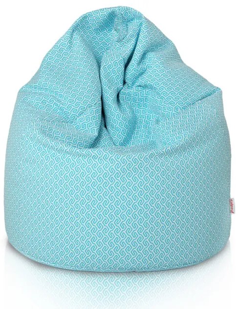 Sedací vak SAKO Meander biely / modrý