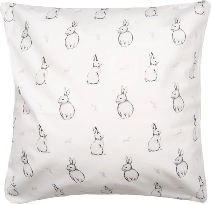 Béžová obliečka na vankúš s králikmi Bunny Buddies - 45*45 cm