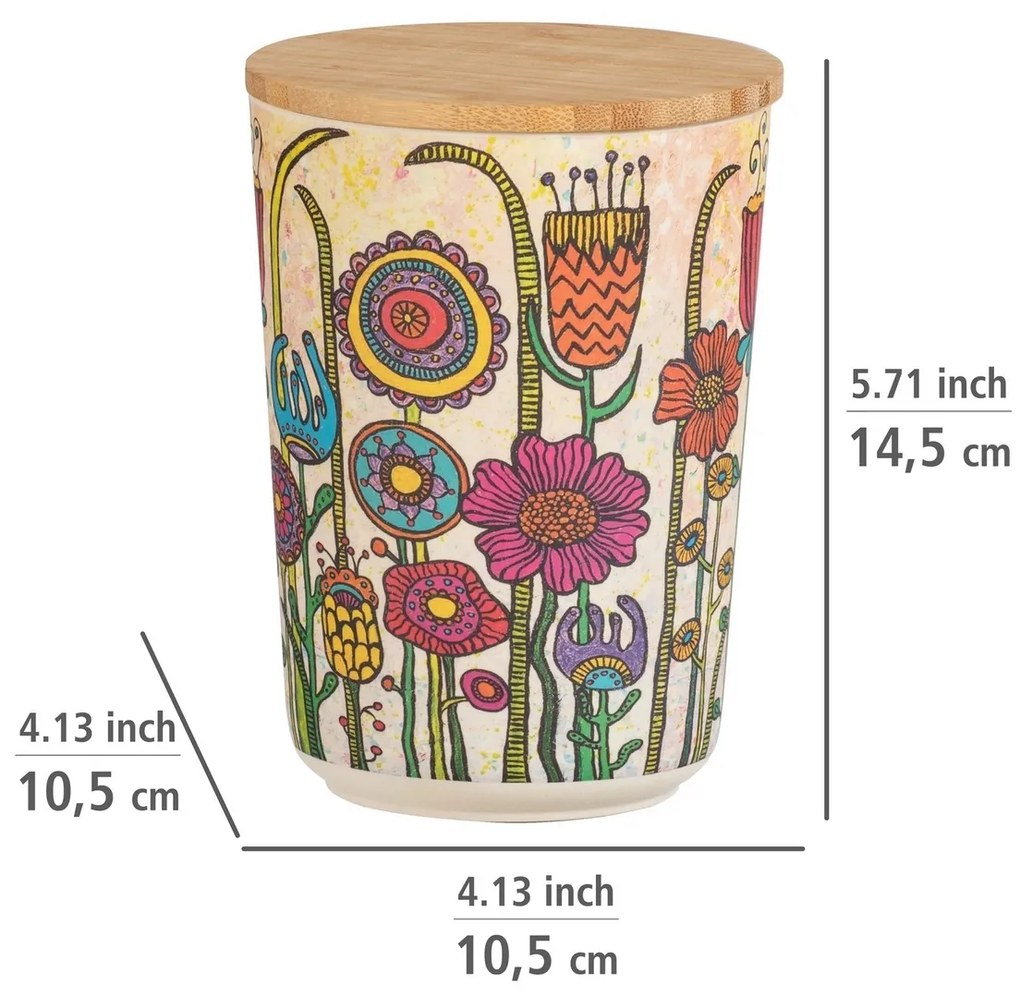 Wenko Dóza s bambusovým viečkom Flowers, 700 ml, M