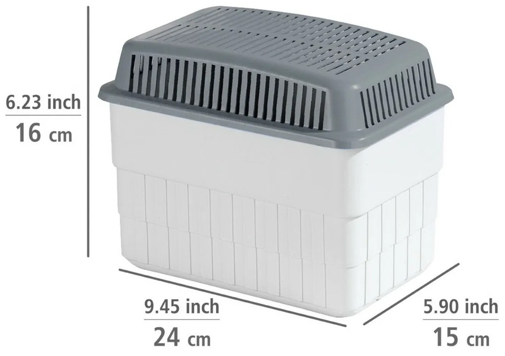 Wenko Odvlhčovač vzduchu do 80 m³ s náhradnou náplňou, 2 x 1 kg, sivá