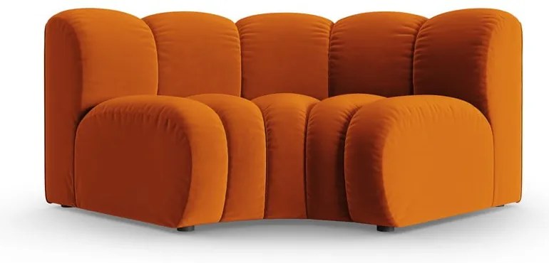 Zamatový modul pohovky v tehlovej farbe (variabilný roh) Lupine – Micadoni